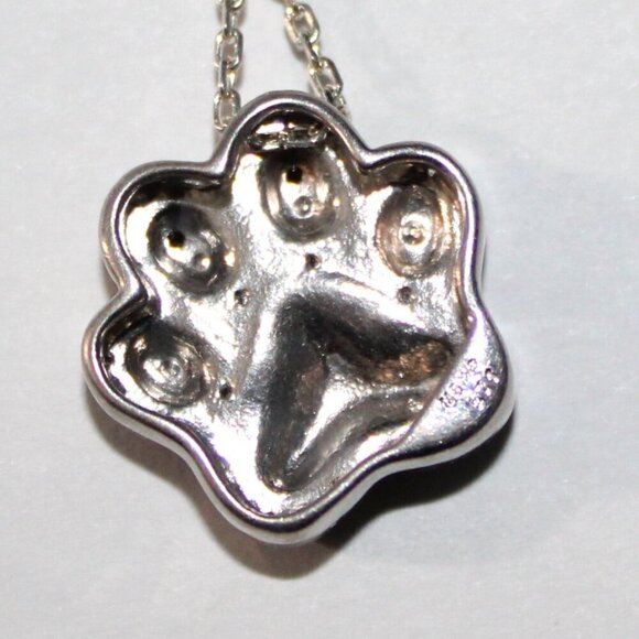 Sterling Silver Dog Paw Necklace - Picture 2 of 6